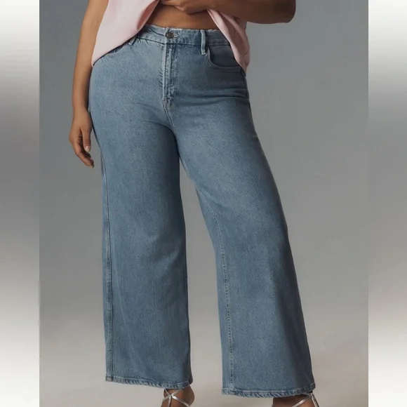 Good American Good Skate Soft-Tech High-Rise Crop Wide-Leg Jeans - Picture 6 of 8